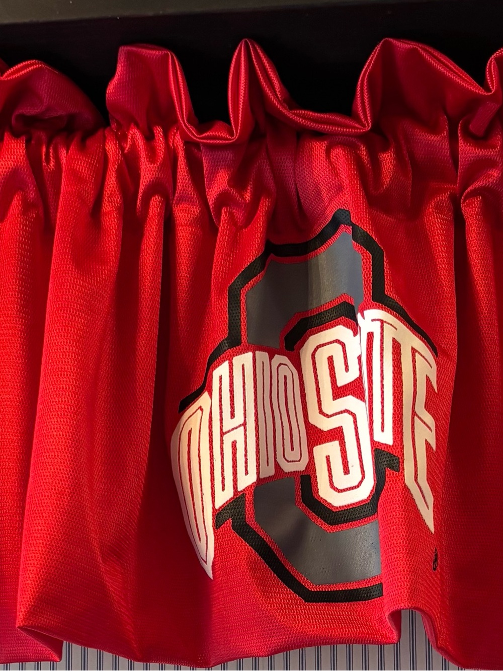 Ohio State Red (1) Curtain Valance 32”L X 84”W